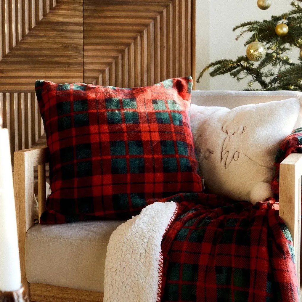 Poszewka dekoracyjna TARTAN w kratę 45x45 cm HOMLA