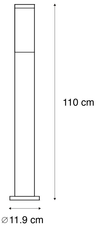 Zewnetrzna Nowoczesna lampa ogrodowa słupek stal 110 cm IP44 - Rox Nowoczesny Oswietlenie zewnetrzne