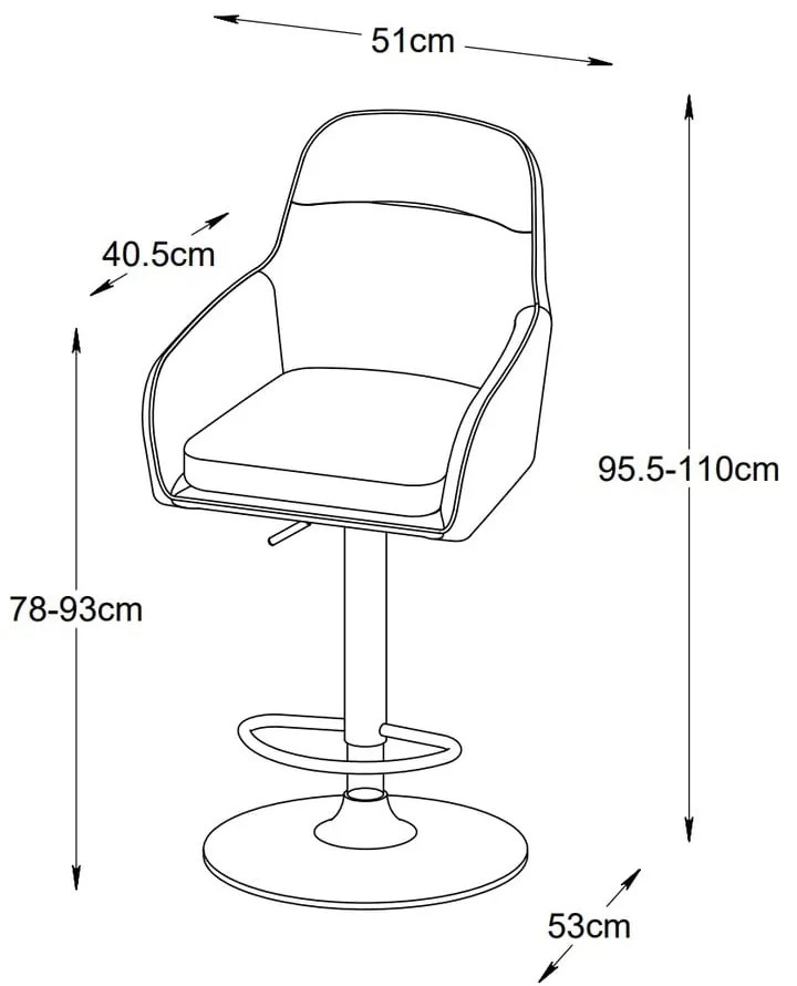 Kremowe hokery zestaw 2 szt. (wysokość siedziska 69 cm) Avola – Unique Furniture