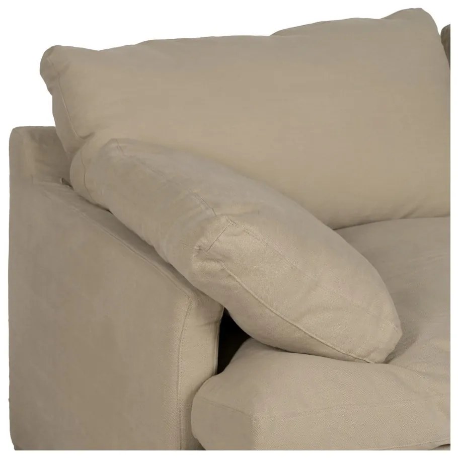 Beżowa lniana sofa 180 cm – Ixia
