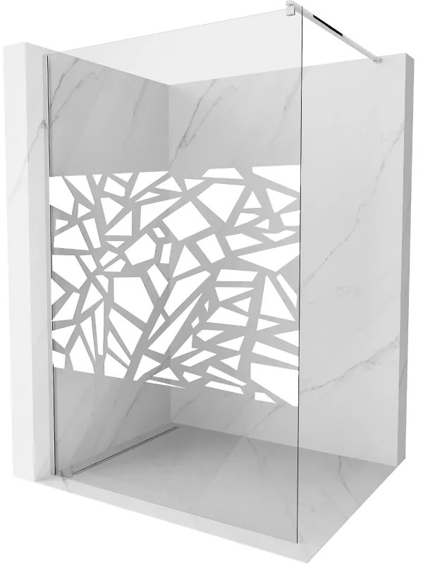 Mexen Kioto ścianka prysznicowa Walk-in 110 x 200 cm, biały wzór 8 mm, chrom - 800-110-101-01-85