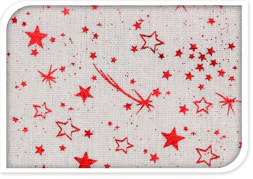 Obrus na stół świąteczny, małe gwiazdki, 140 x 230 cm