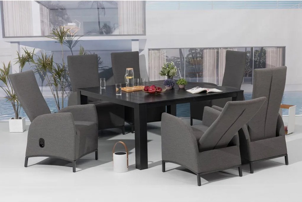 Doppler PARIS LIKA-TEX® szare - luksusowy regulowany fotel ogrodowy - Towar rozpakowany (N352)