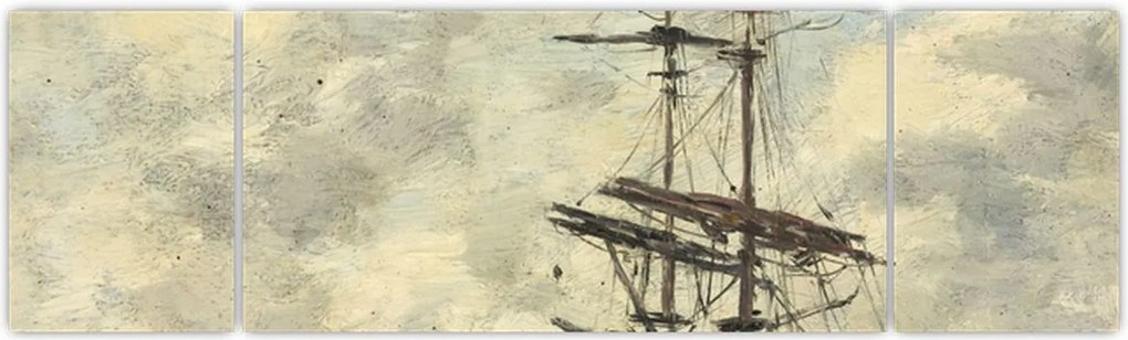 Obraz - Eugène Boudin, Ship on the Touques, reprodukcje (170x50 cm)