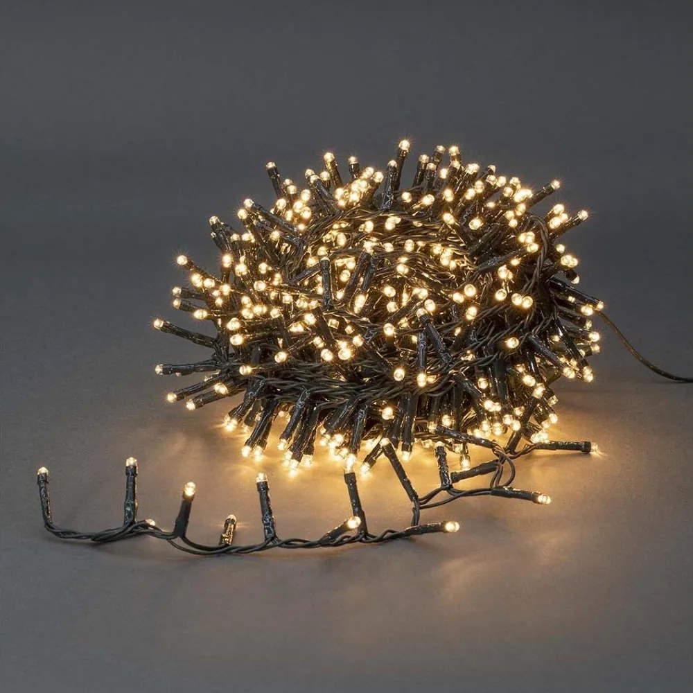 Nedis CLCC400 - zewnętrzny łańcuch świetlny LED 400 diod/7 funkcji 11m IP44 ciepła biała