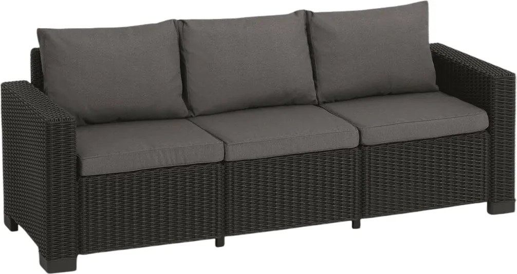 Keter sofa ogrodowa 3-osobowa California 199 x 68 x 72 cm, grafit