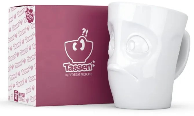 Biały bezradny porcelanowy kubek z uchem 58products
