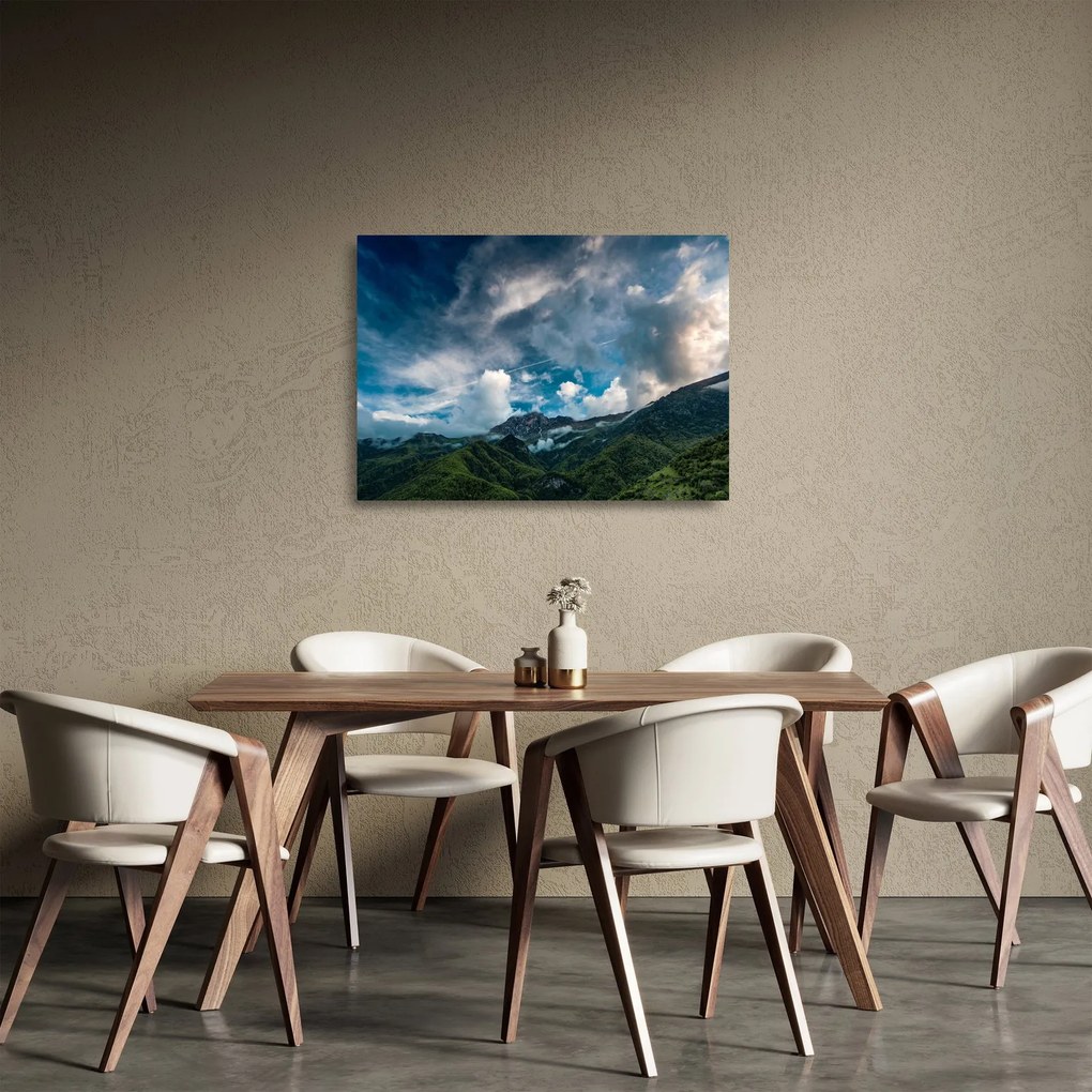 Obraz na szkle - góry (70x50 cm)