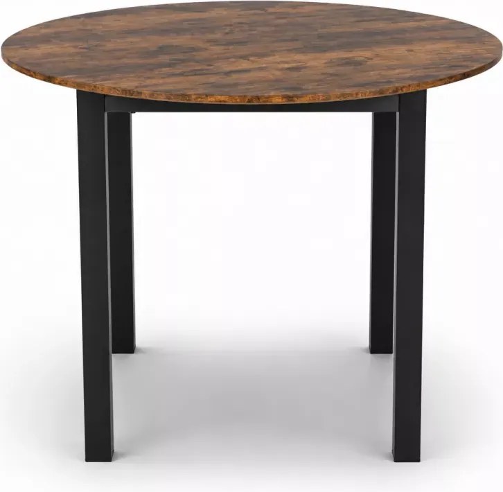 Okrągły stół Shinning 100 cm z czarnymi nogami MDF i blatem z płyty laminowanej