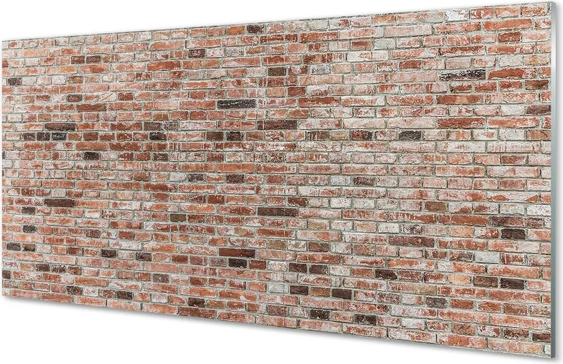 Szkło do Kuchni na Ścianę Ściana z Wyrazistych Cegieł