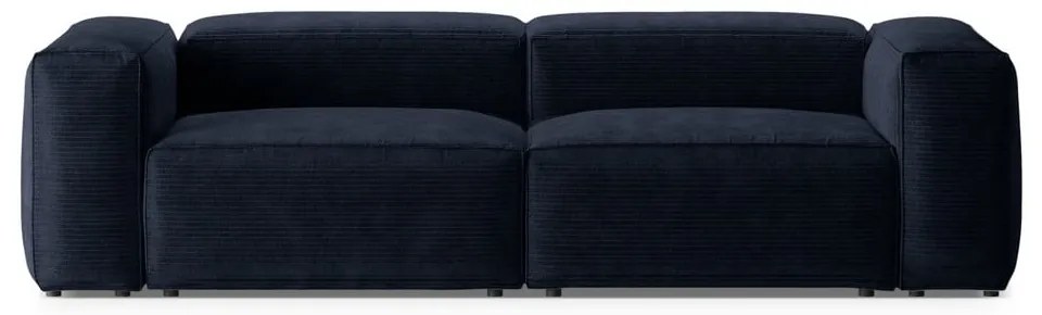 Ciemnoniebieska sztruksowa sofa 264 cm Bergamo – Cosmopolitan Design