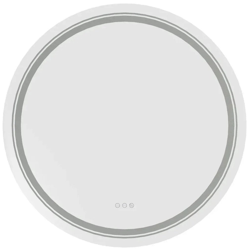Lustro łazienkowe DOVER 80x80cm srebrne z oświetleniem LED HALMAR