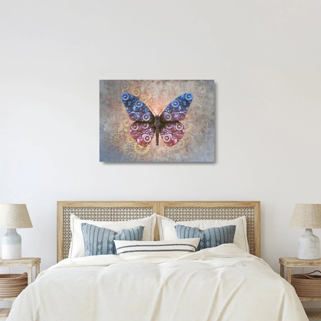 Obraz na szkle - Steampunk motyl (70x50 cm)
