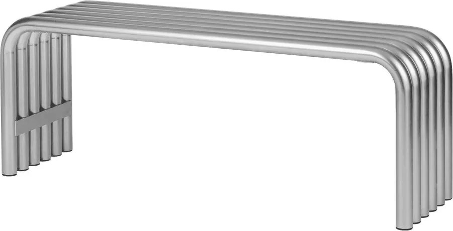 Metalowa ławka ogrodowa w kolorze srebra Nokk – noo.ma