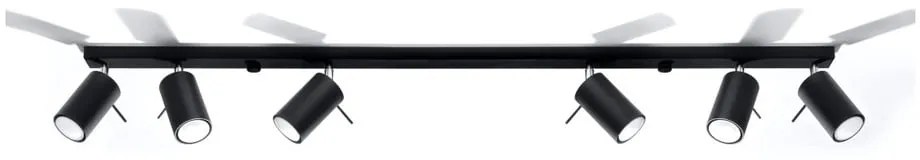 Czarna lampa sufitowa Sollux Etna 6L