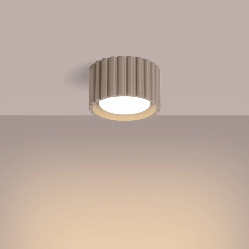Plafon AURA 1 taupe GX53 ryflowany SOLLUX  LIGHTING