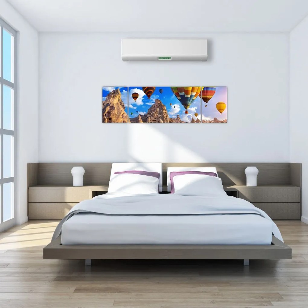Obraz - Balony na ogrzane powietrze, Kapadocja, Turcja. (170x50 cm)