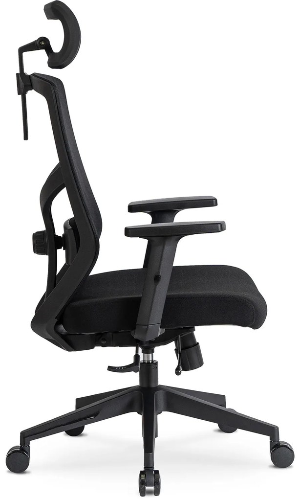 Fotel Biurowy Ergonomiczny Obrotowy BENTO Czarny Nowoczesny