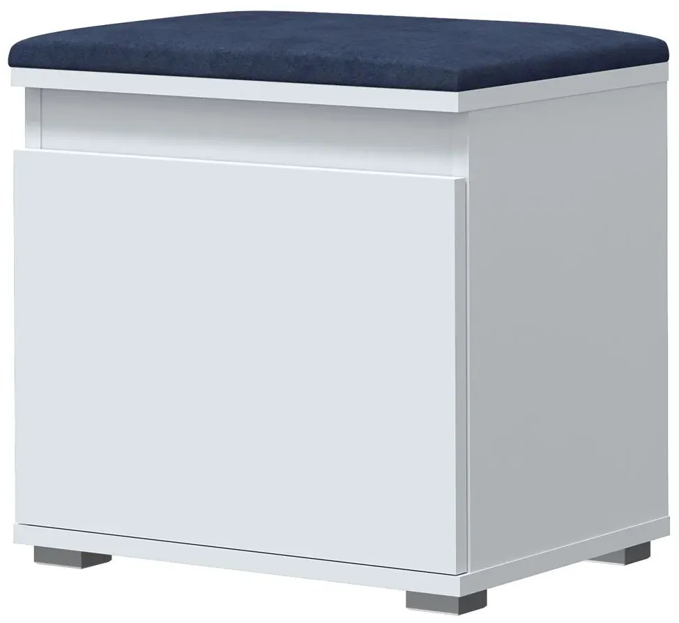 Minimalistyczna szafka na buty biały + granat H6-C19