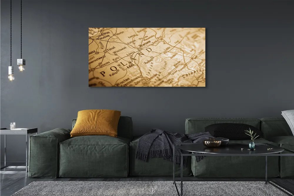 Duży obraz na płótnie Mapa Polski