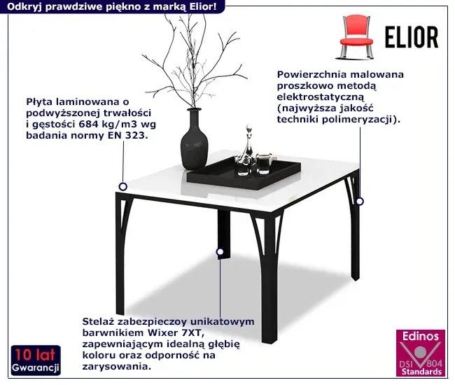 Stolik kawowy w stylu loft czarny + biały - Horix 4X