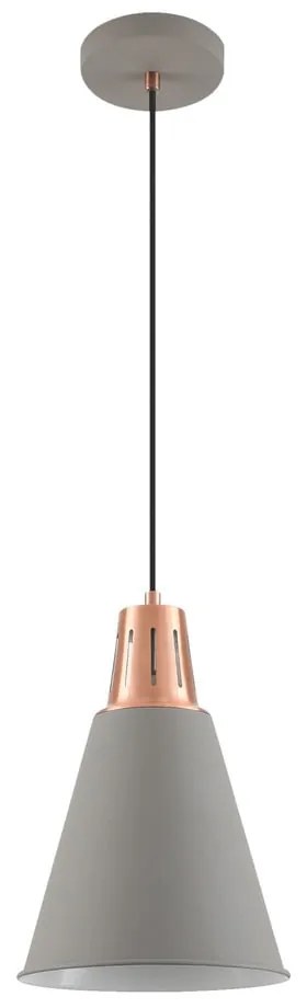Szara lampa wisząca z metalowym kloszem ø 22 cm Gianni – GTV