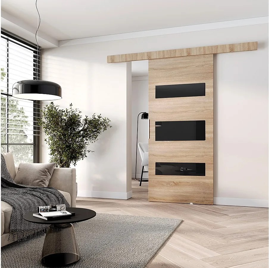 MINIO go for it, Drzwi przesuwne wewnętrzne CLEAN D 96 cm  w kolorze dąb sonoma