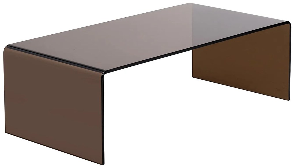 Stolik kawowy z giętego szkła hartowanego - Brązowy - ALONZO