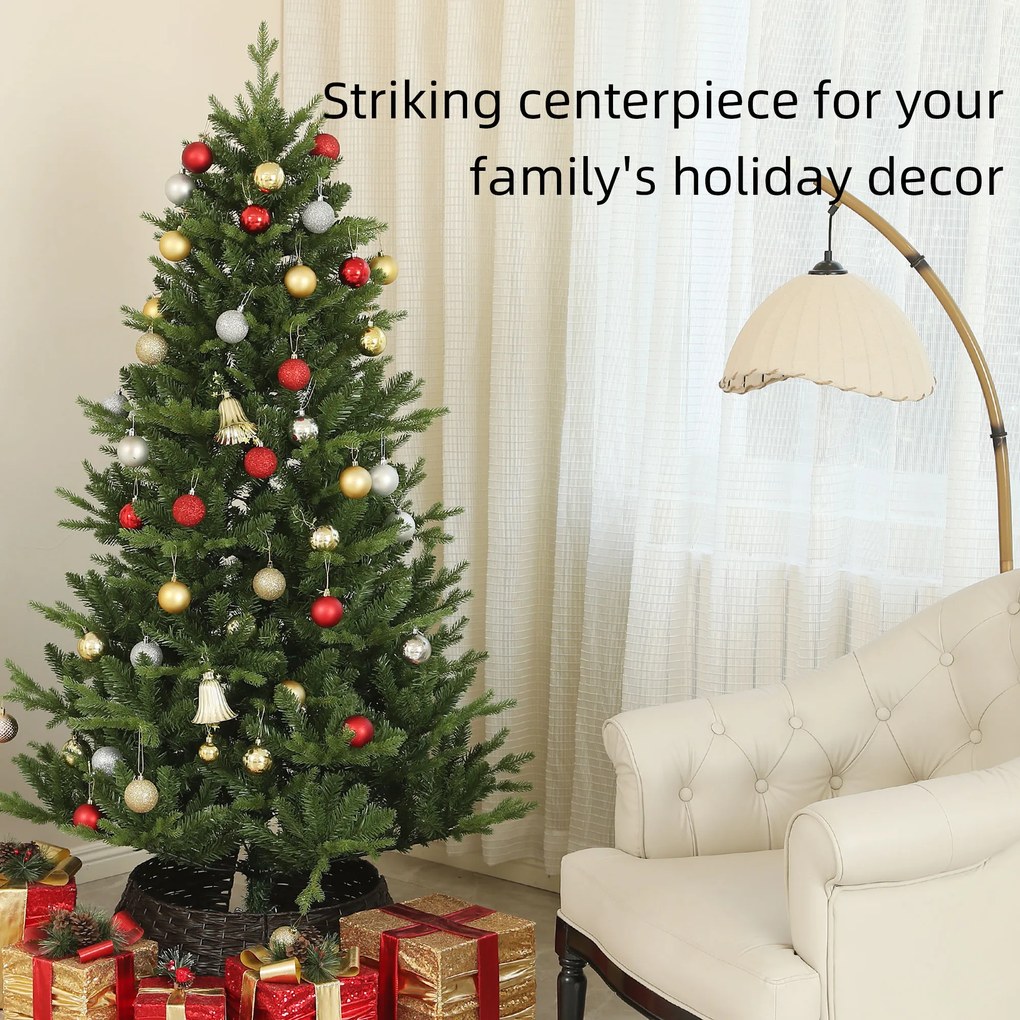 HOMCOM Sztuczna Choinka, Jodła, Realistyczna, Pełna i Buchata, 180 x Φ105 cm, Zielony | Aosom PL