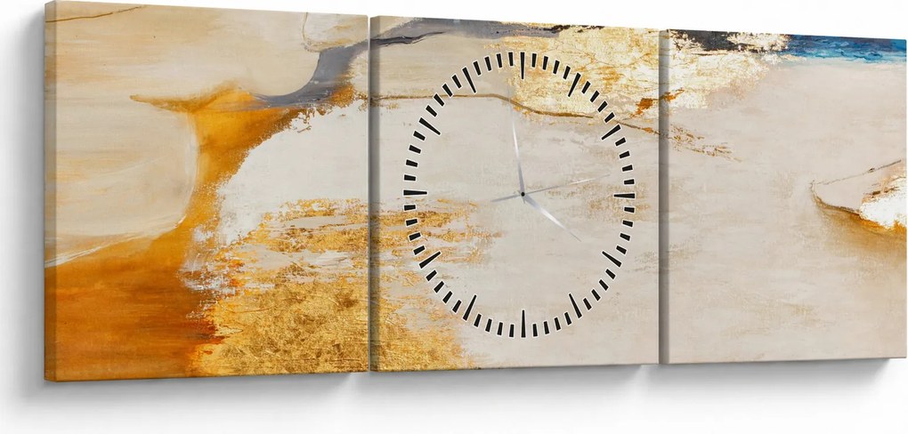 Obraz - Abstrakcja (z zegarem) (90x30 cm)