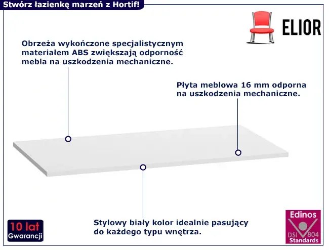 Blat łazienkowy pod umywalkę 80 cm P2-E20