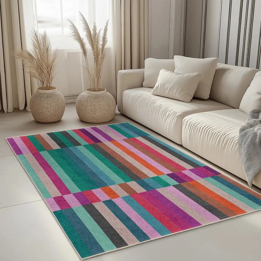 Turkusowy dywan odpowiedni do prania 60x100 cm Acid Rain – Mila Home