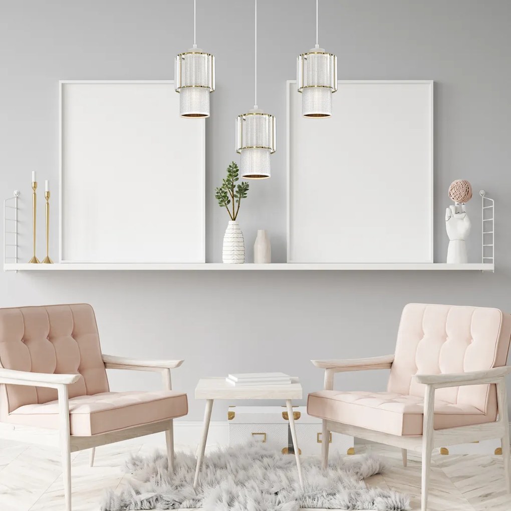 Lampa wisząca BLANCO 3xE27, potrójna, kryształowa, na listwie