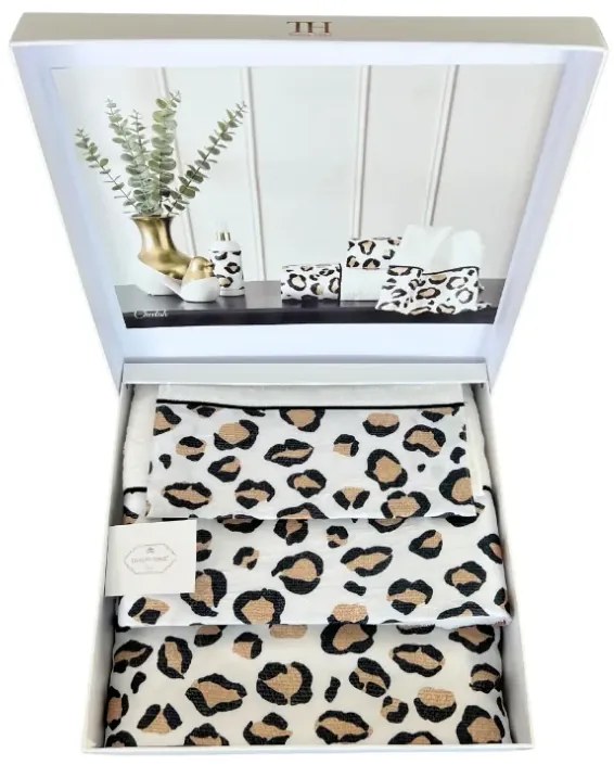 Podarunkowy zestaw ręczników CHEETAH, 3 szt Biały