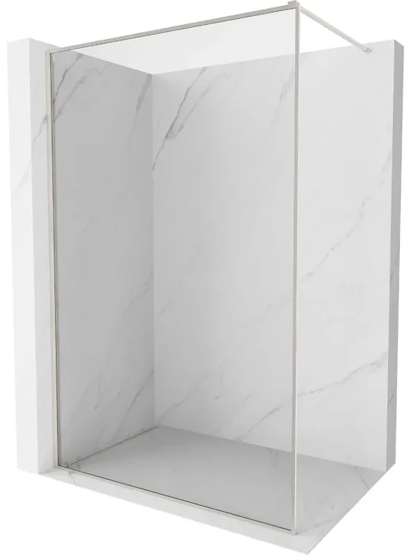 Mexen Kioto-F ścianka prysznicowa Walk-in z ramką 145 x 202 cm, transparent 8 mm, nikiel szczotkowany - 800-145-104-97-00