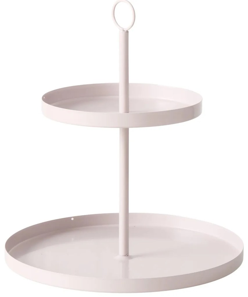 Etażerka metalowa SAMINA,  beżowa, wys. 34 cm