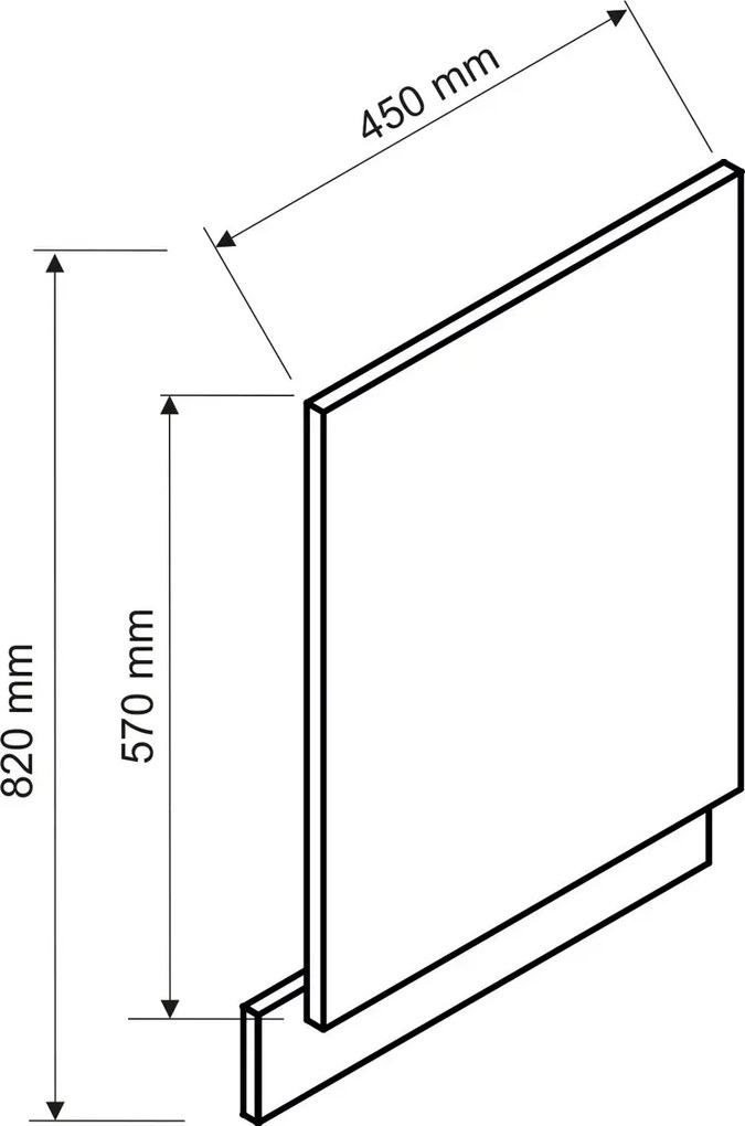Front do zmywarki z panelem odkrytym 45 cm - Caroni 21X