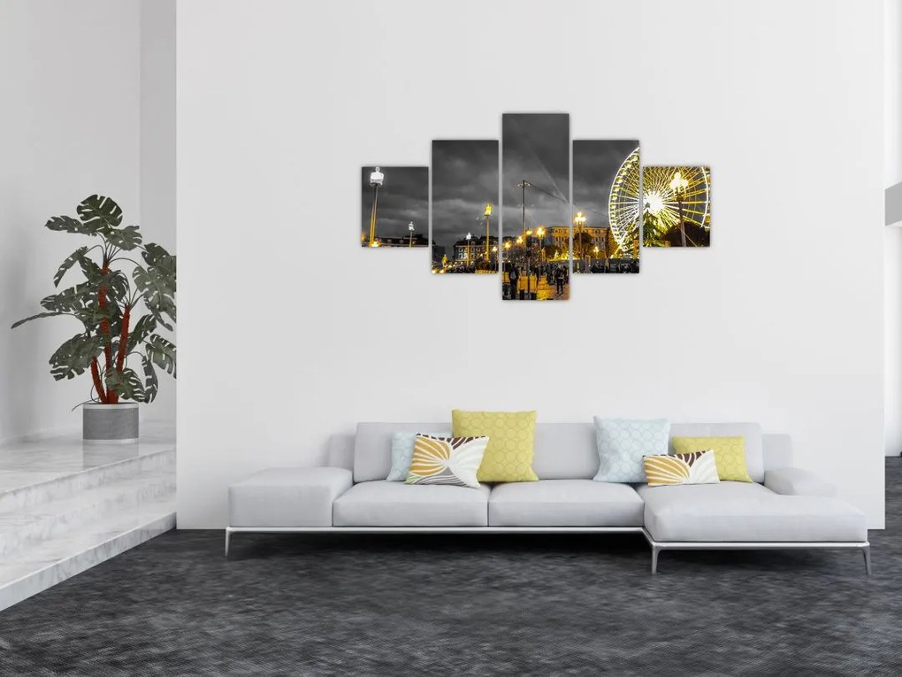 Obraz diabelskiego młyna o zmierzchu (125x70 cm)