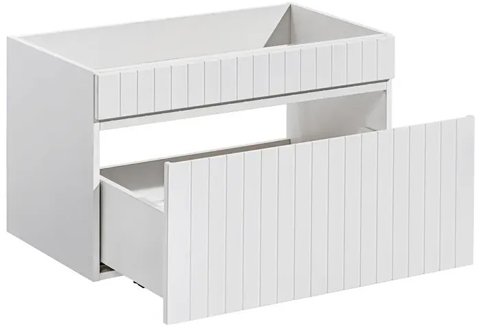 Biała szafka umywalkowa z lamelami 80 cm W8-H67