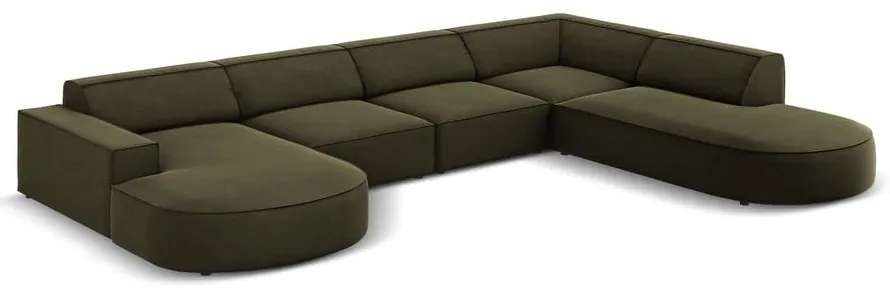 Zielony aksamitny narożnik (prawostronny) Jodie − Micadoni Home