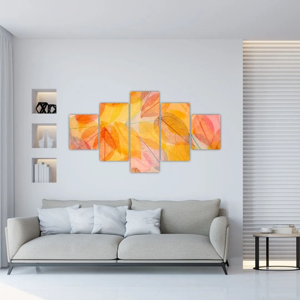 Obraz - Tło z jesiennych liści (125x70 cm)