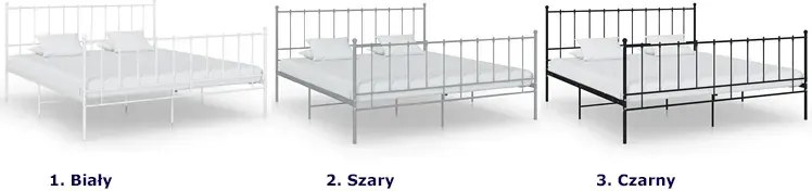 Białe metalowe łózko z zagłówkiem 180x200 cm - Evissa
