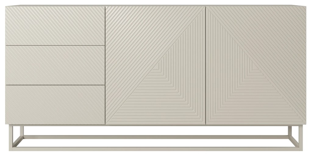 Komoda Asha 167 cm z szufladami na stelażu - kaszmir