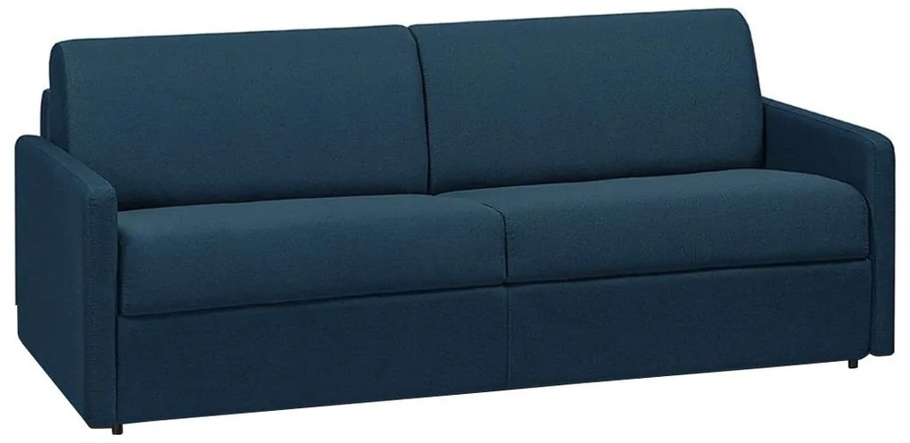 Kanapa 4-osobowa z ekspresowym mechanizmem rozkładania z tkaniny CALIFE - Kolor: granatowy - Wymiary miejsca do spania: 160 cm - Materac 14 cm