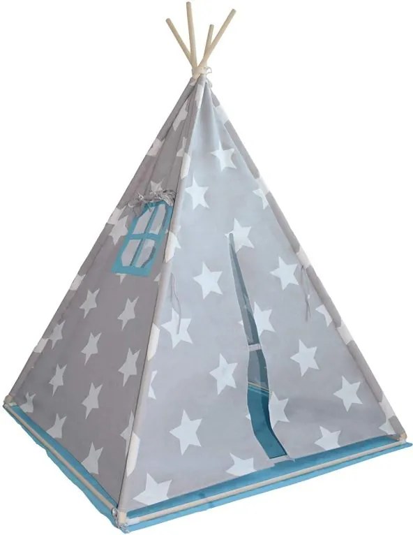 Namiot tipi dla dzieci, niebiesko-szary, bez dodatków