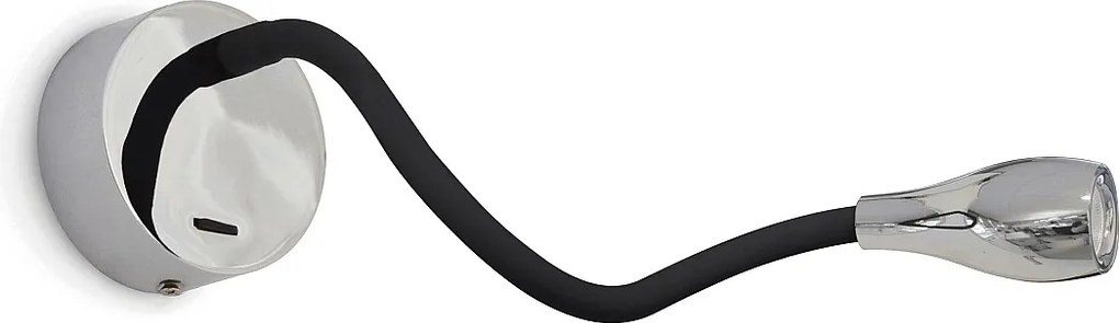 Nowoczesny kinkiet czytnika Elfi - d?. 40,2 cm - wn?trze - stal i silikon - czarny - 2W LED SMD - 3000K - w?./wy?. - 360° stopni - IP20