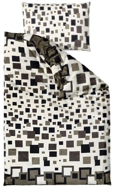 PrzytulneMieszkanie.pl PrzytulneMieszkanie.pl Pościel z mikropluszu LUXOR biało-szara Rozmiar pościeli: 70 x 90 cm | 140 x 200 cm