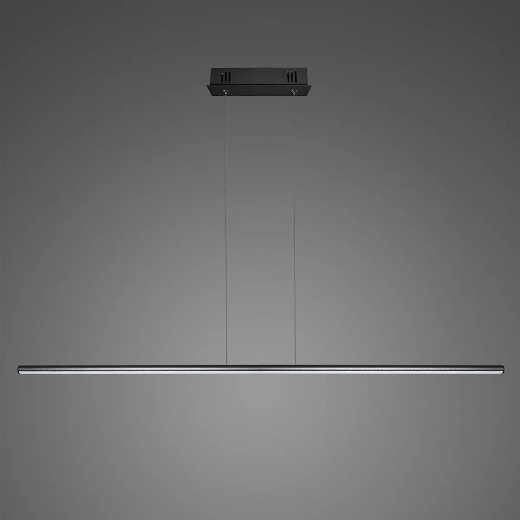 Szeroka lampa ledowa czarna do jadalni Linea No.1 120 cm 20W