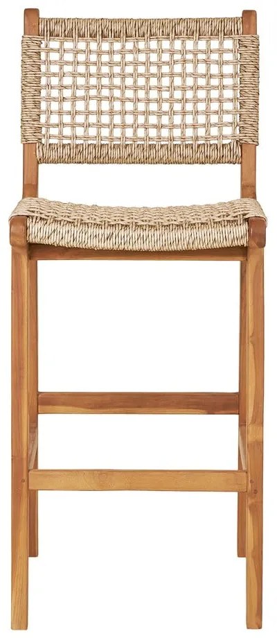 Hoker z litego drewna tekowego w naturalnym kolorze (wysokość siedziska 60 cm) Derby – House Nordic