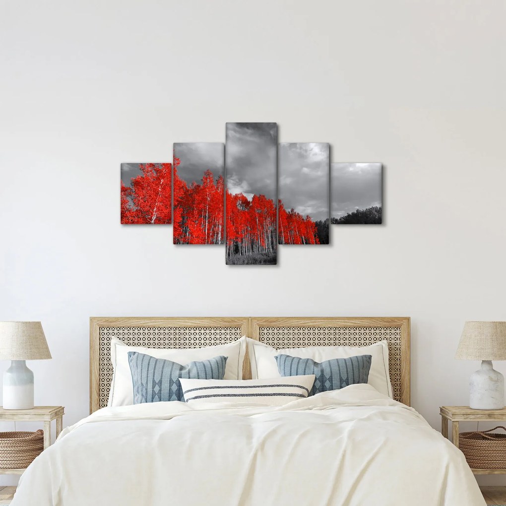 Obraz - Drzewa w kolorze jesieni (125x70 cm)